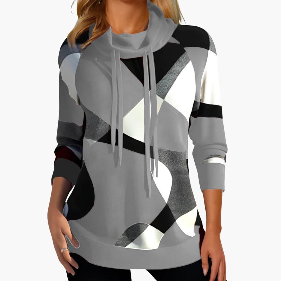 Marlowe | Women's Cowl Neck Colour Block Drawstring Sweatshirt