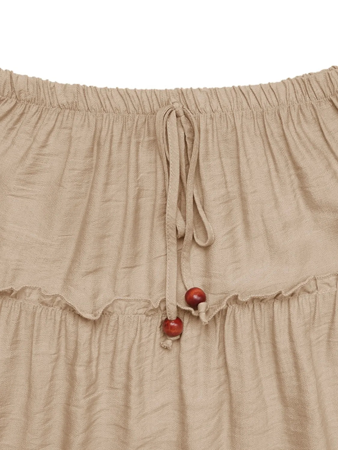 Saffron | Women's Boho Tiered Drawstring Maxi Skirt