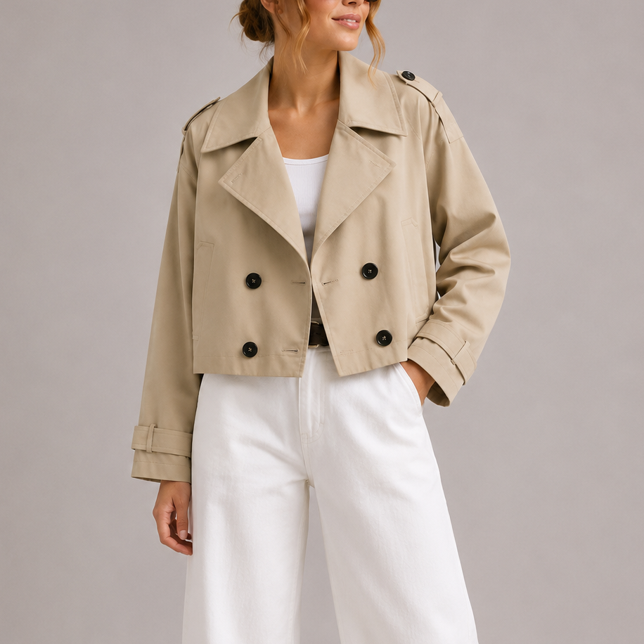 Odette | Women's Cropped Trench Short Coat Jacket