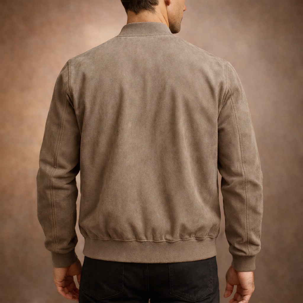 Emmerich | Men's Suede Smart Casual Lightweight Bomber Jacket