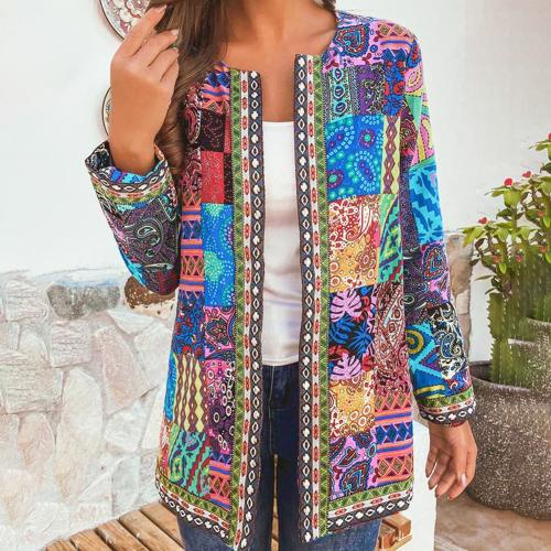 Marlowifer | Women's Boho Patchwork Print Lightweight Jacket
