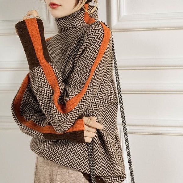 Wynelle | Women's Chunky Knit Turtleneck Jumper Sweater