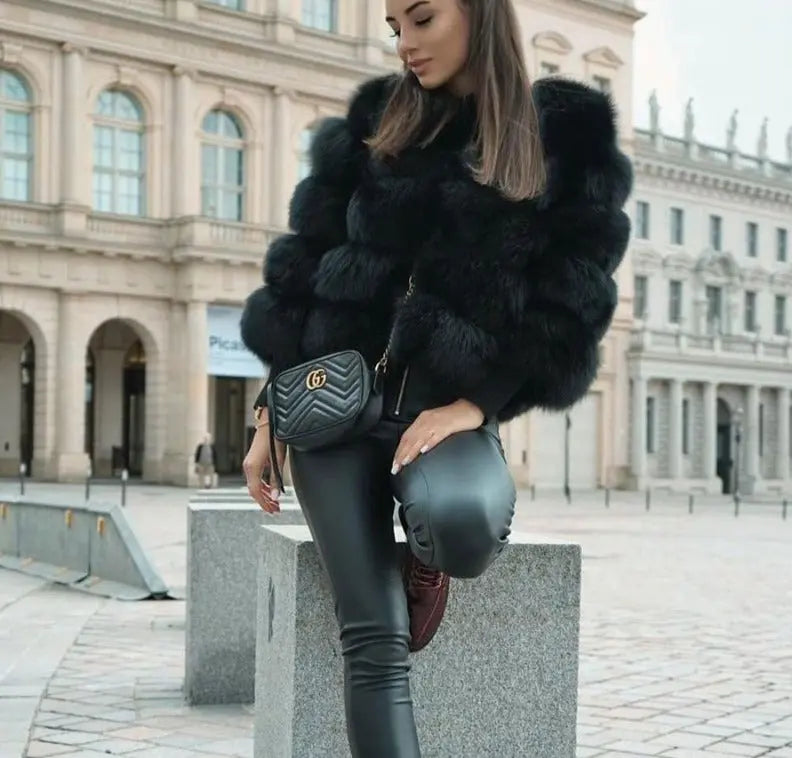 Beatrice | Women's Faux Fur Cropped Winter Coat