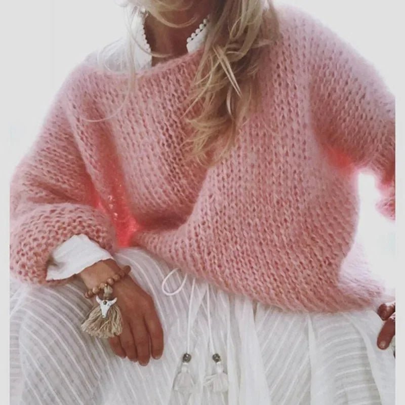 Priya | Women's Oversized Fluffy Knitted Cable Knit Jumper