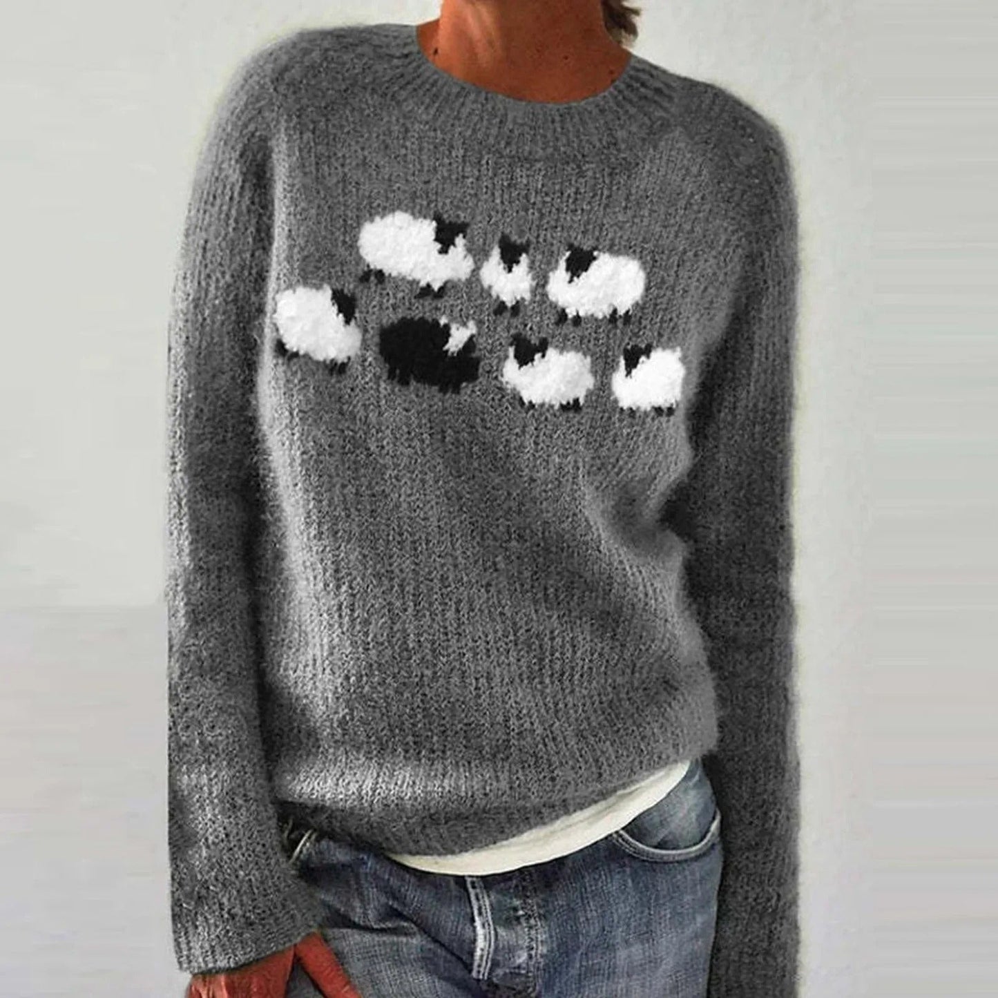 Brindle | Women's Retro Knitted Crew Neck Winter Jumper
