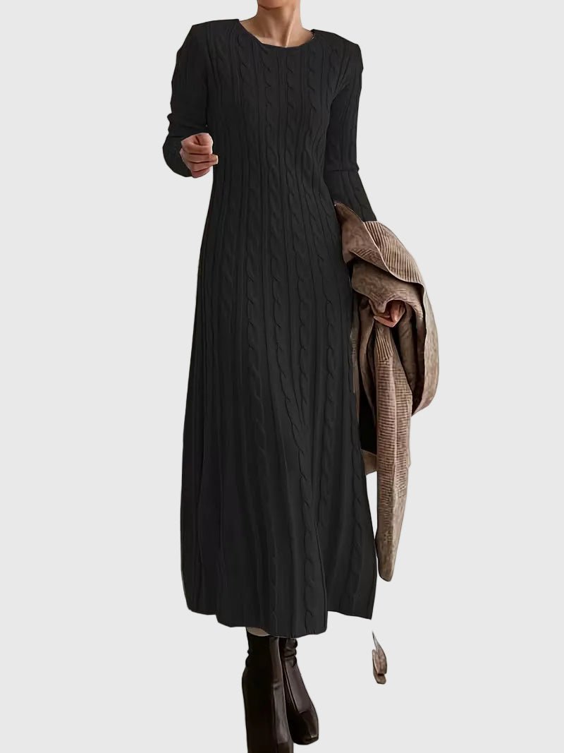 Rosalind | Women's Cable-Knit Long-Sleeve Jumper Maxi Dress