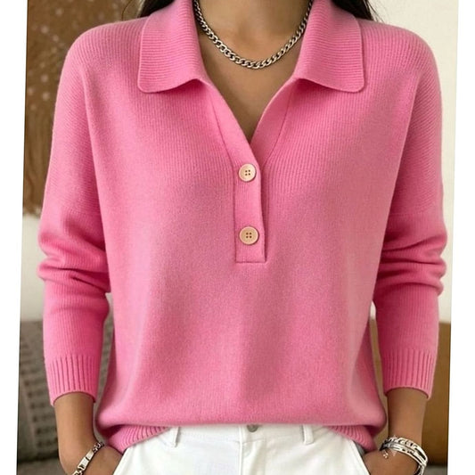 Adaline | Women's Collared Button-Placket Knit Pullover Sweater