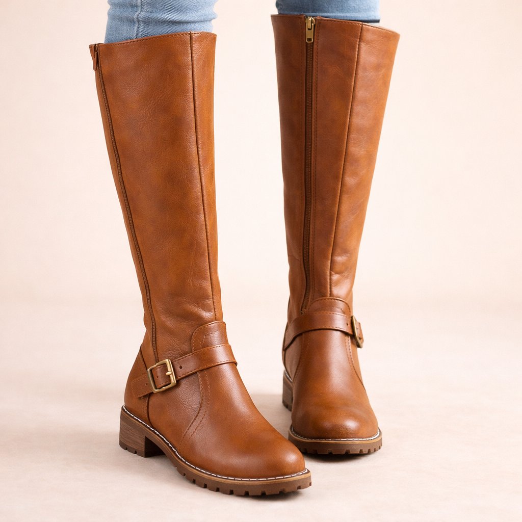 Larkin | Women's Knee-High Zipper Block Heel Riding Boot