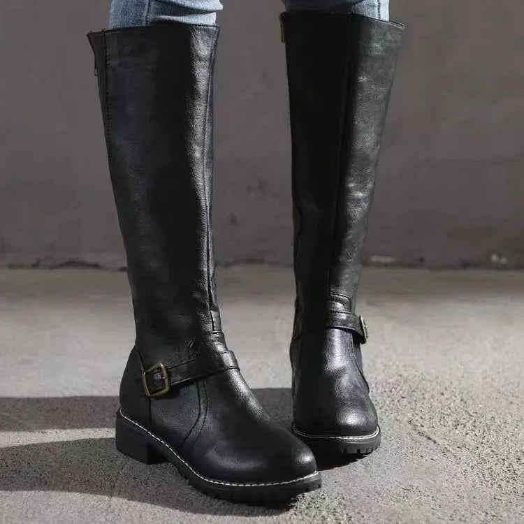 Marlowette | Women's Knee-High Buckle Riding Boot
