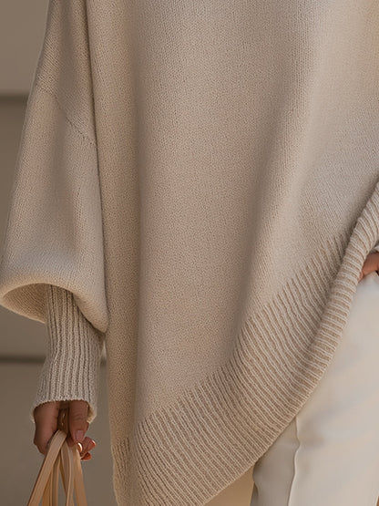 Rosalind | Women's Oversized Draped Asymmetric Knitted Jumper