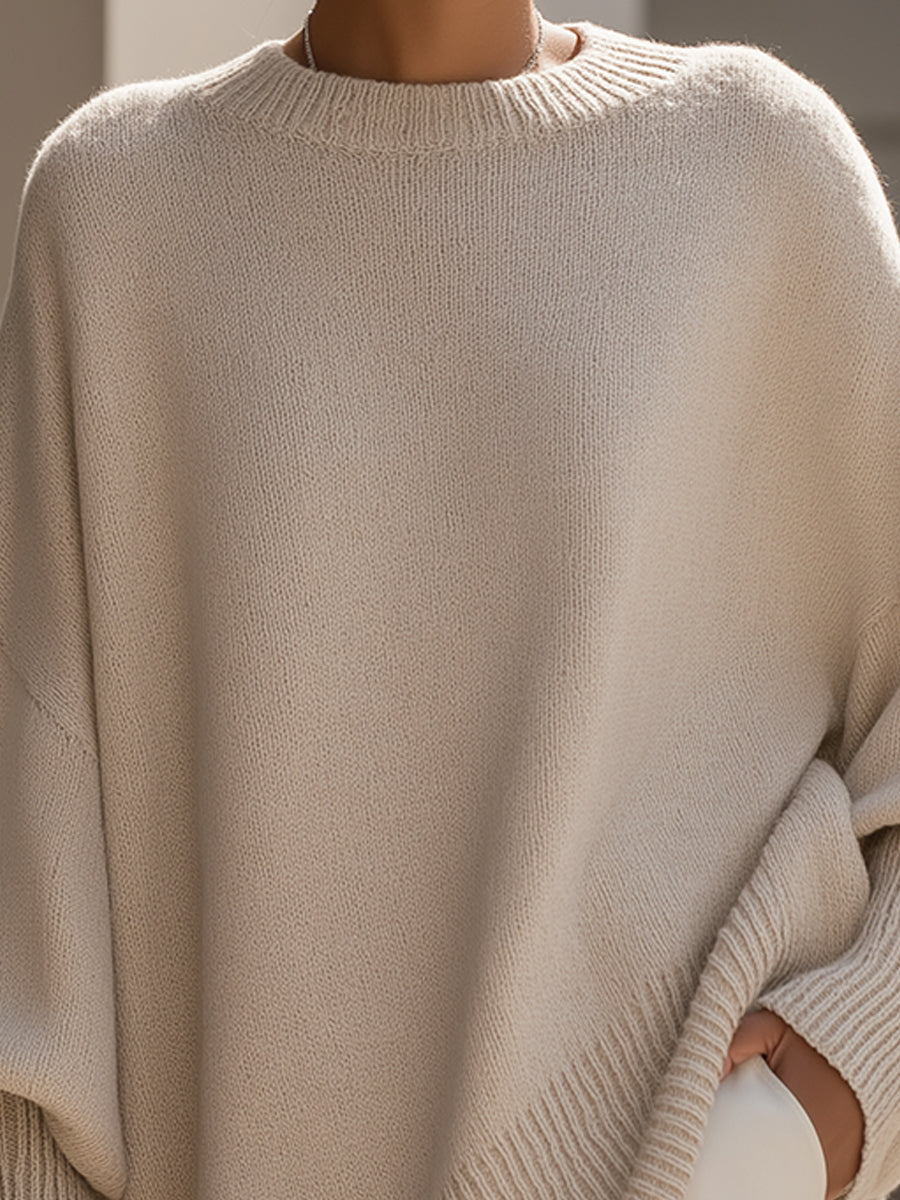 Rosalind | Women's Oversized Draped Asymmetric Knitted Jumper