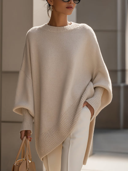 Rosalind | Women's Oversized Draped Asymmetric Knitted Jumper