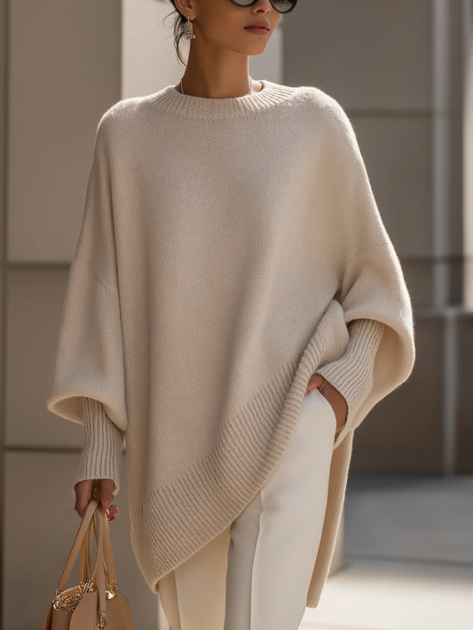 Rosalind | Women's Oversized Draped Asymmetric Knitted Jumper