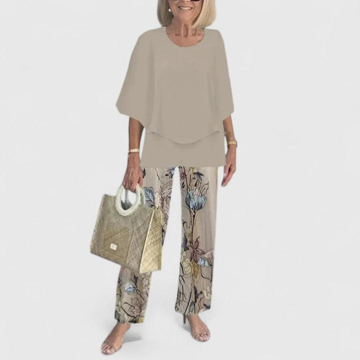 Martha | Women's Two-Piece Floral Wide Sleeve Summer Co-Ord Set