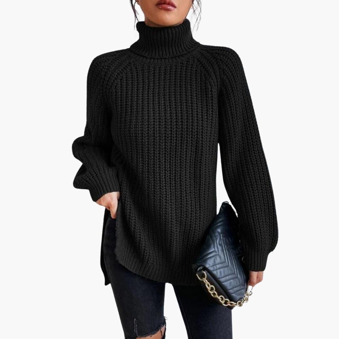 Elowen | Women's Chunky Knit Turtleneck Oversized Jumper