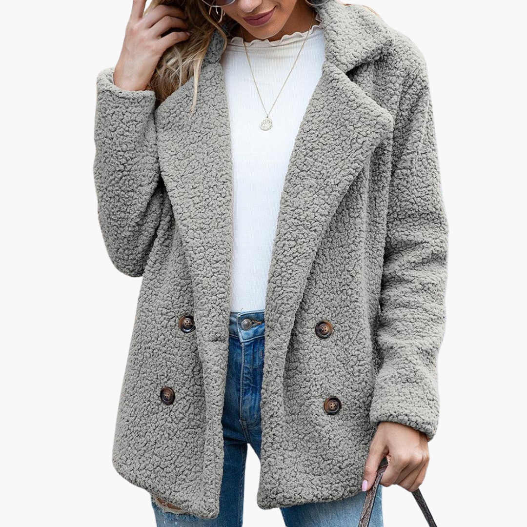 Amara | Women's Oversized Teddy Lapel Collar Jacket
