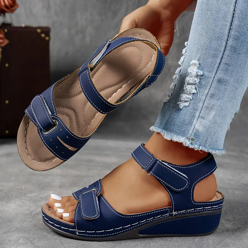 Nina | Wedge Sandals Orthopedic Velcro Strap Walking Comfort