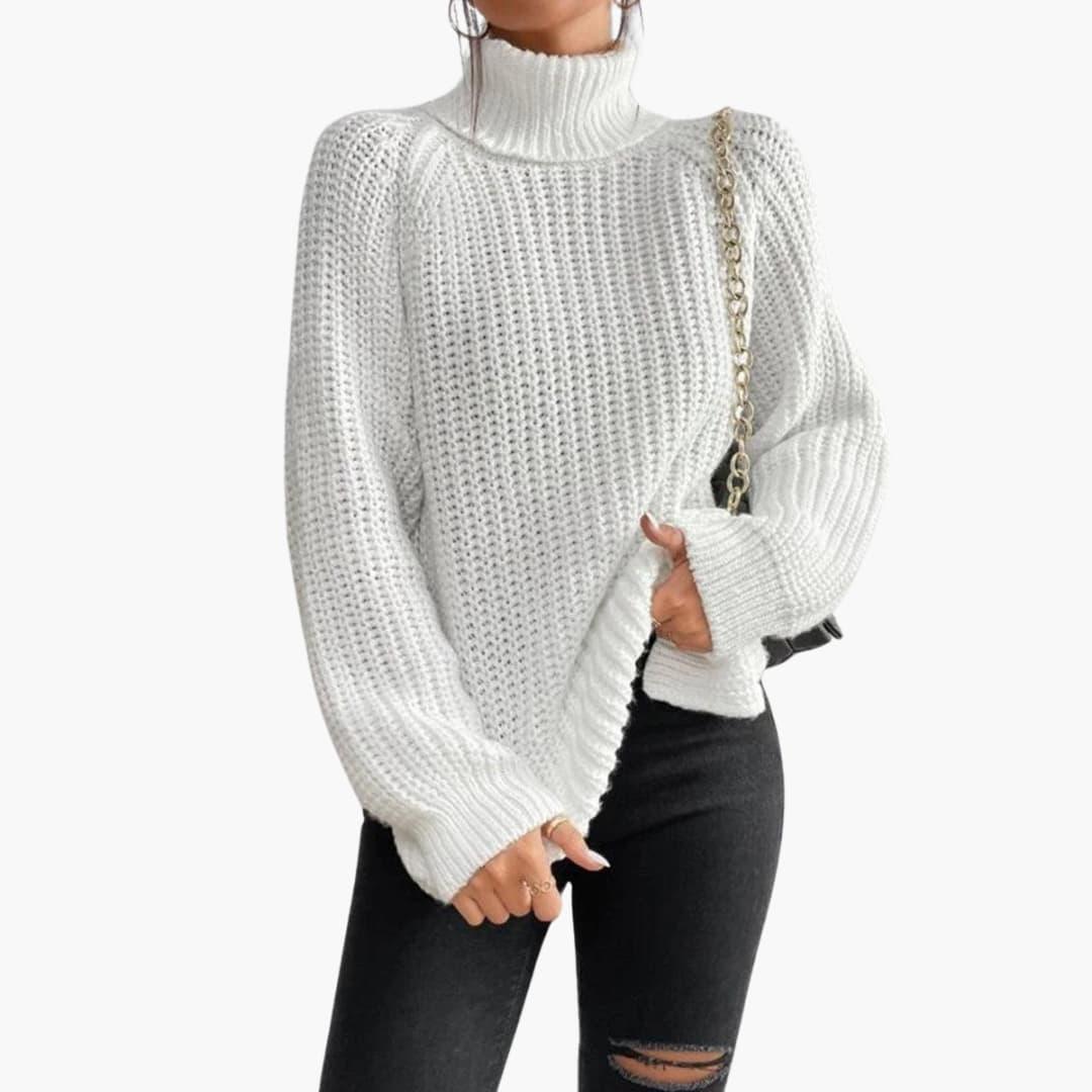 Elowen | Women's Chunky Knit Turtleneck Oversized Jumper