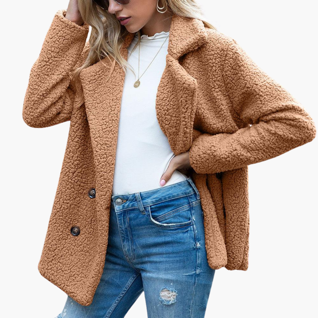 Amara | Women's Oversized Teddy Lapel Collar Jacket