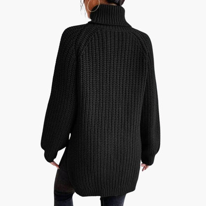 Elowen | Women's Chunky Knit Turtleneck Oversized Jumper