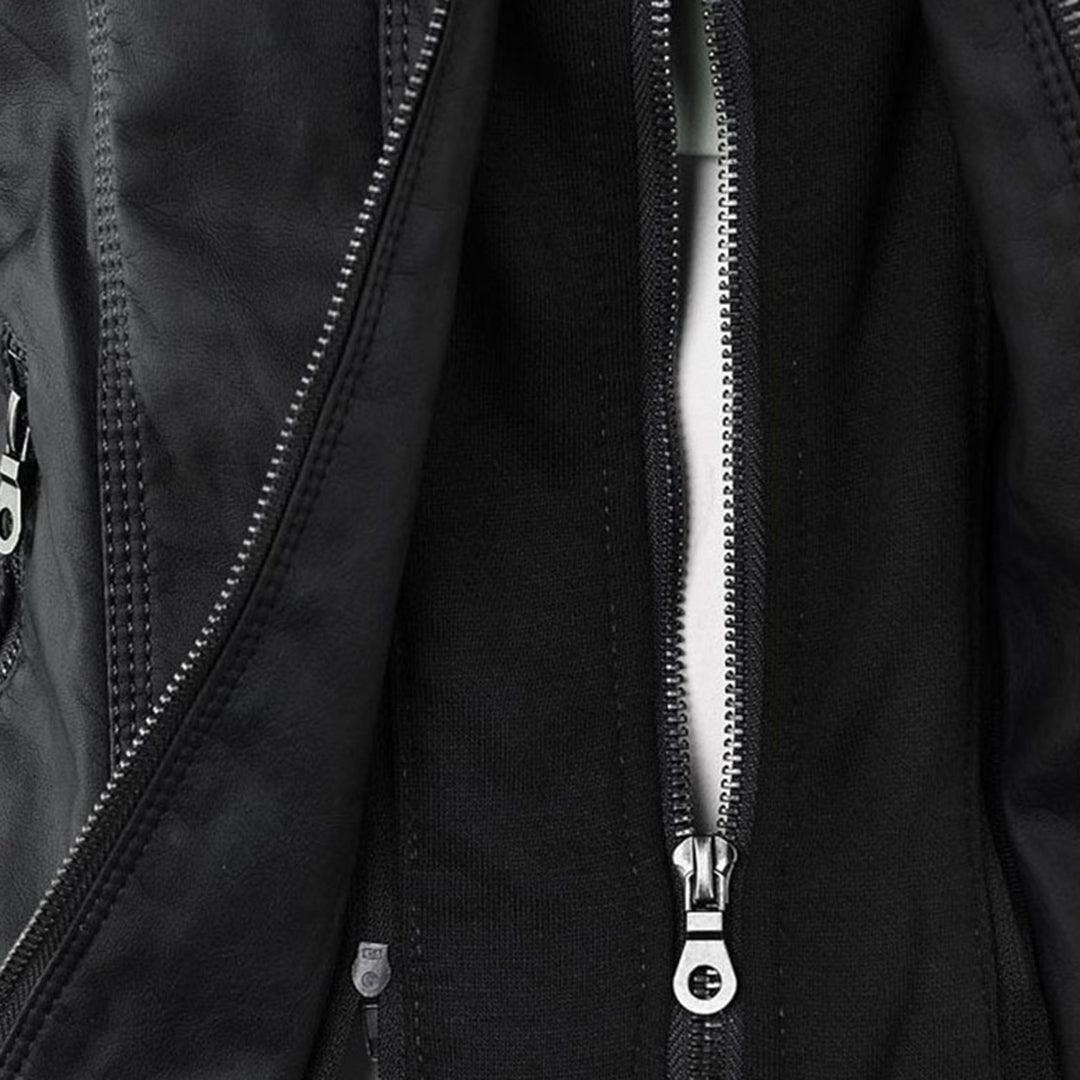 Harper | Women's Faux Leather Hooded Zip-Up Jacket