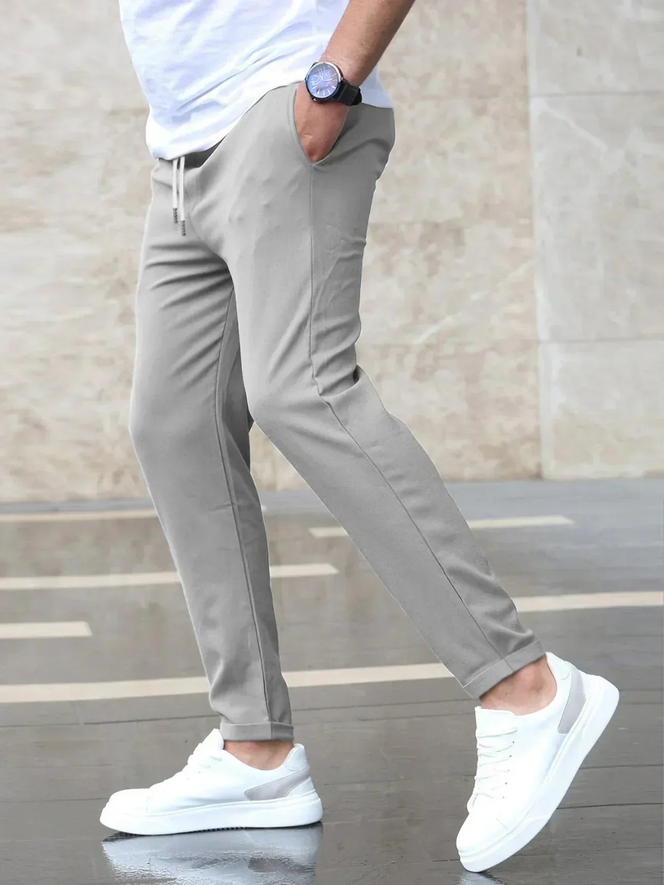 Nolan | Men's Slim Fit Drawstring Comfort Stretch Trousers