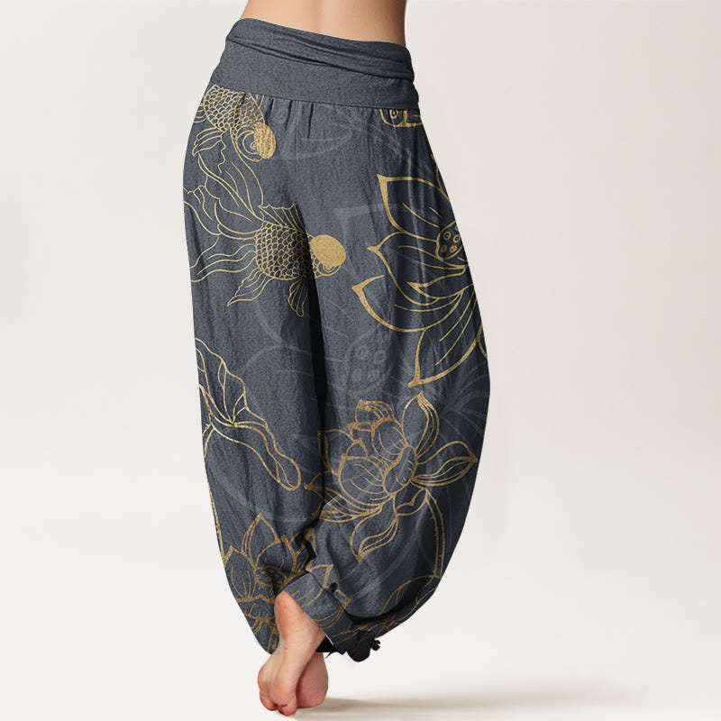 Lotus | Women's Cotton Elastic Waist Boho Print Harem Pants