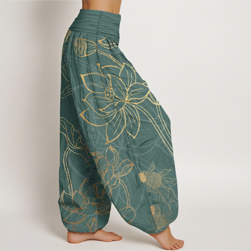 Lotus | Women's Cotton Elastic Waist Boho Print Harem Pants
