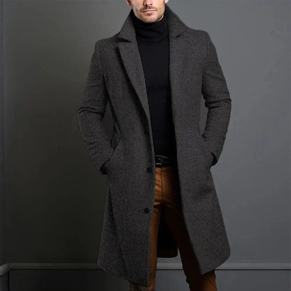 Everard | Men's Wool Blend Overcoat Single Breasted Longline Coat