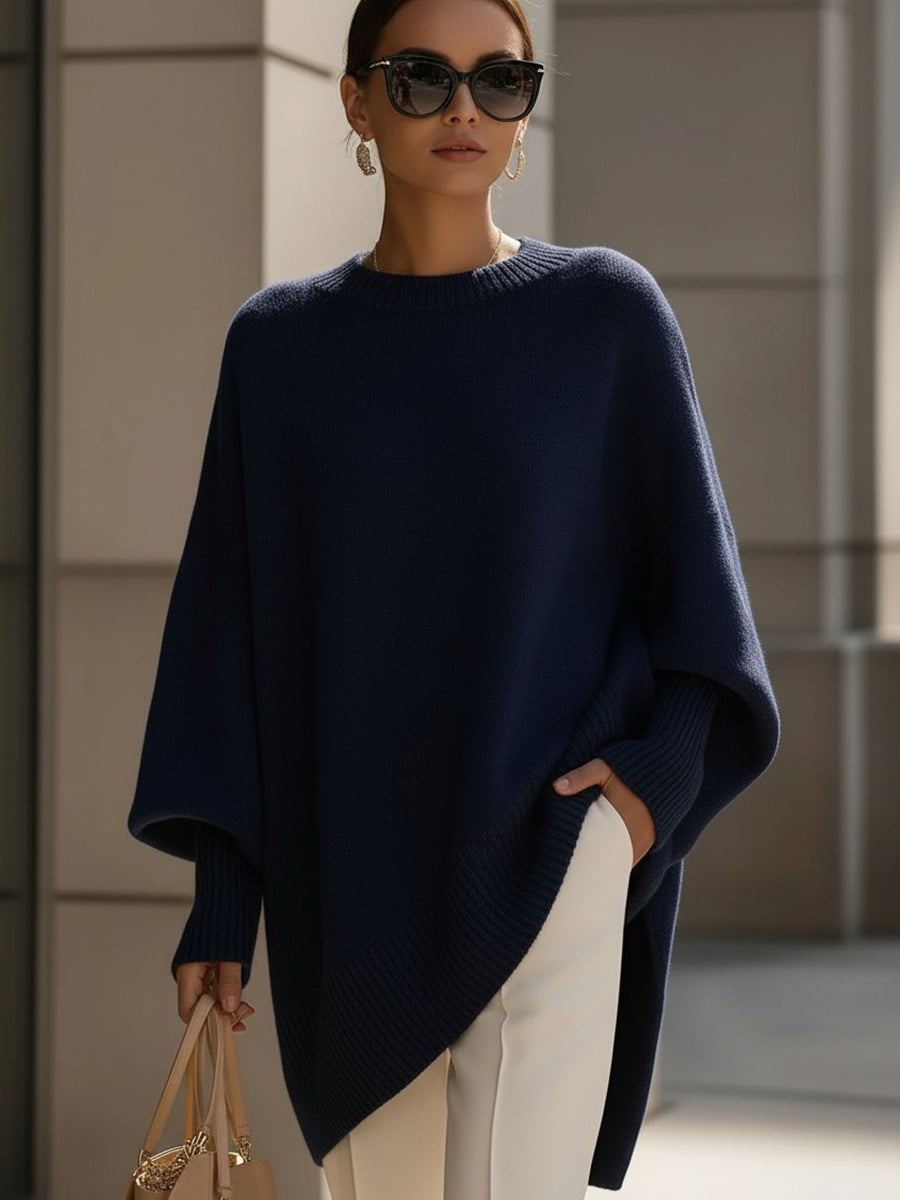 Rosalind | Women's Oversized Draped Asymmetric Knitted Jumper