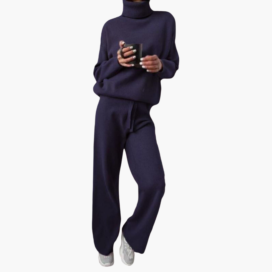 Rowan | Women's Knitted Turtleneck Loungewear Two-Piece Set