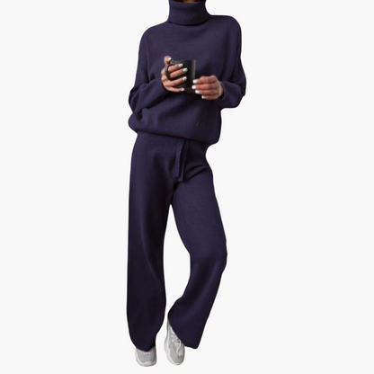 Rowan | Women's Knitted Turtleneck Loungewear Two-Piece Set