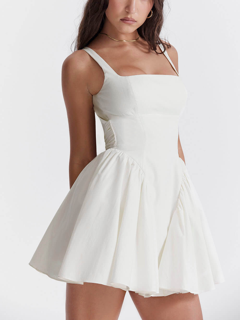 Ivory | Women's Open Back Bow Detail A-Line Cocktail Mini Dress