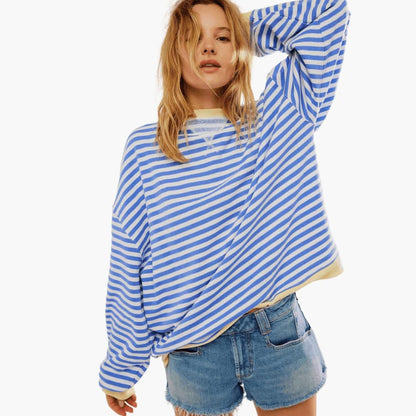 Maren | Women's Striped Relaxed Fit Long Sleeve Jumper