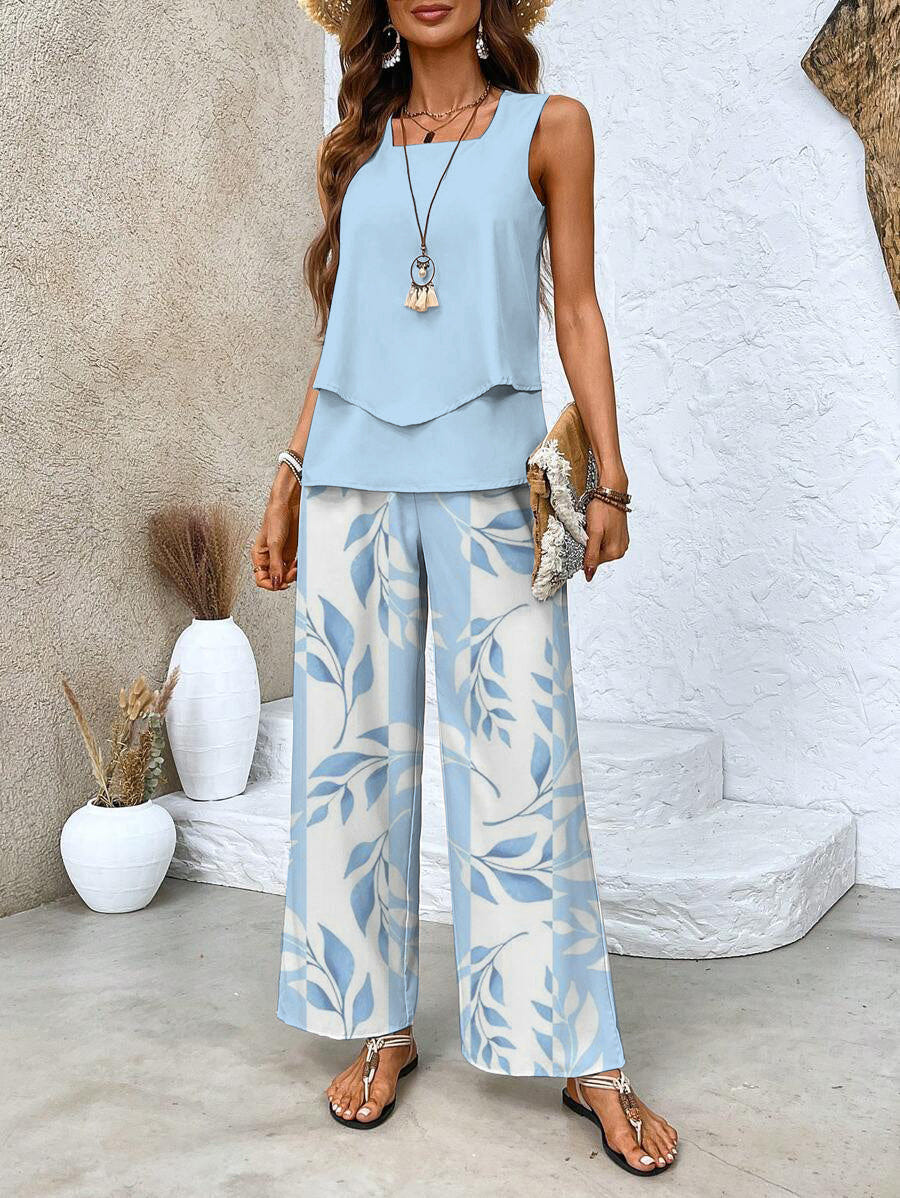 Abigail | Women's Two-Piece Sleeveless Wide Leg Summer Co-Ord Set