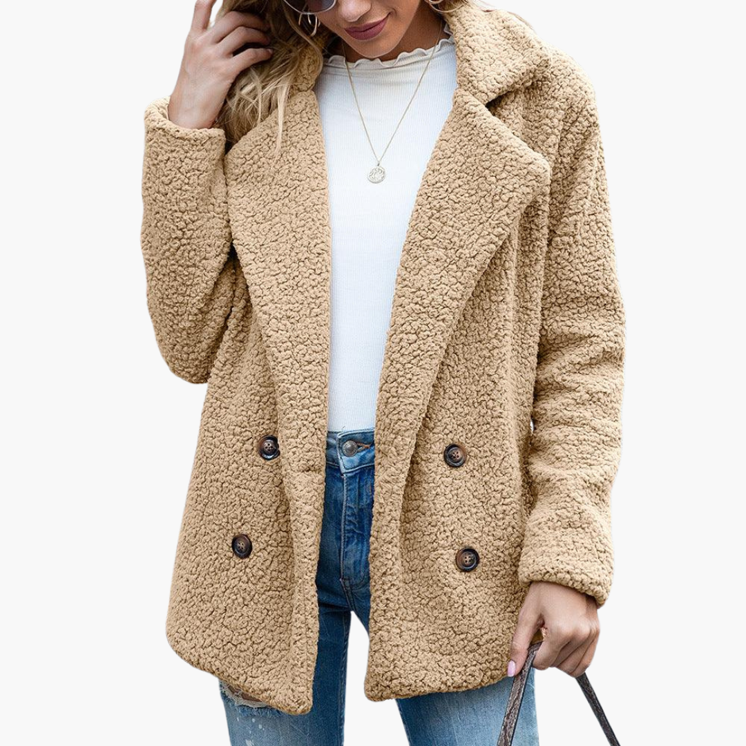Amara | Women's Oversized Teddy Lapel Collar Jacket