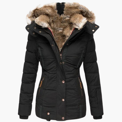 Elara | Women's Hooded Fur-Lined Slim Fit Winter Parka Jacket