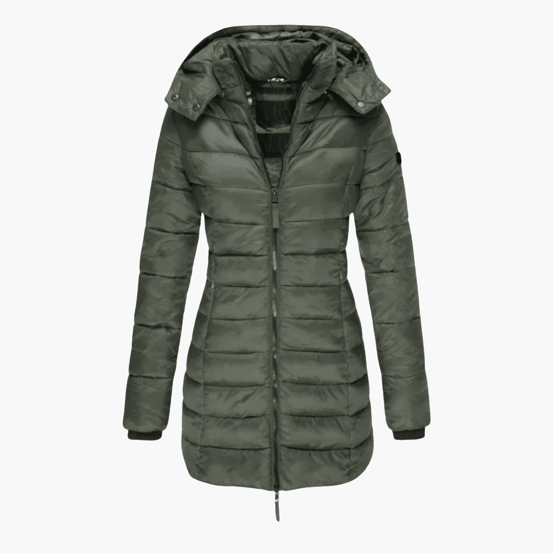 Amara | Women's Hooded Quilted Tailored Puffer Coat
