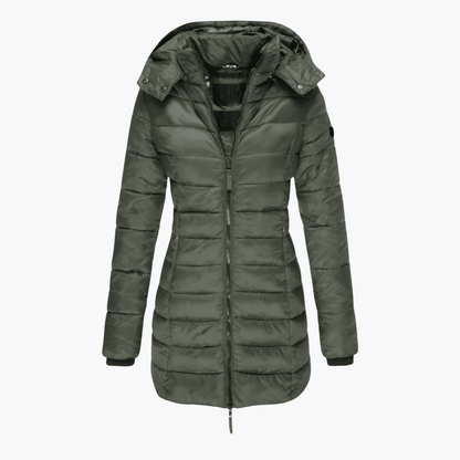 Amara | Women's Hooded Quilted Tailored Puffer Coat
