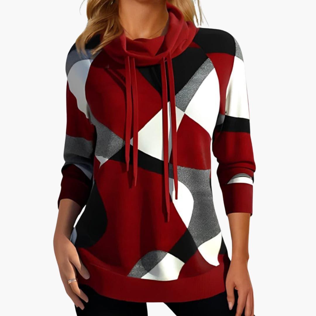 Marlowe | Women's Cowl Neck Colour Block Drawstring Sweatshirt