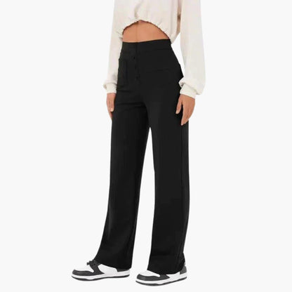 Marlowe | Women's High Waisted Wide Leg Button Front Trousers