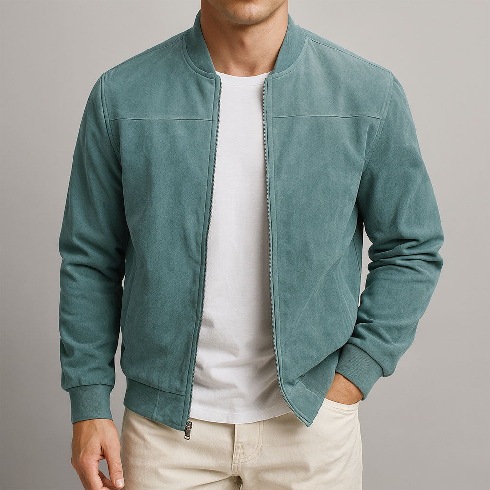 Foxton | Men's Suede-Textured Bomber Zip-Up Jacket