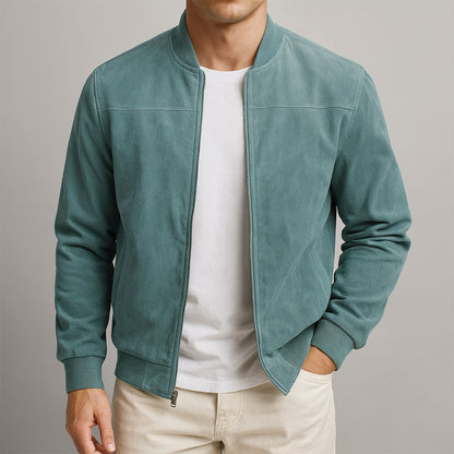 Foxton | Men's Suede-Textured Bomber Zip-Up Jacket