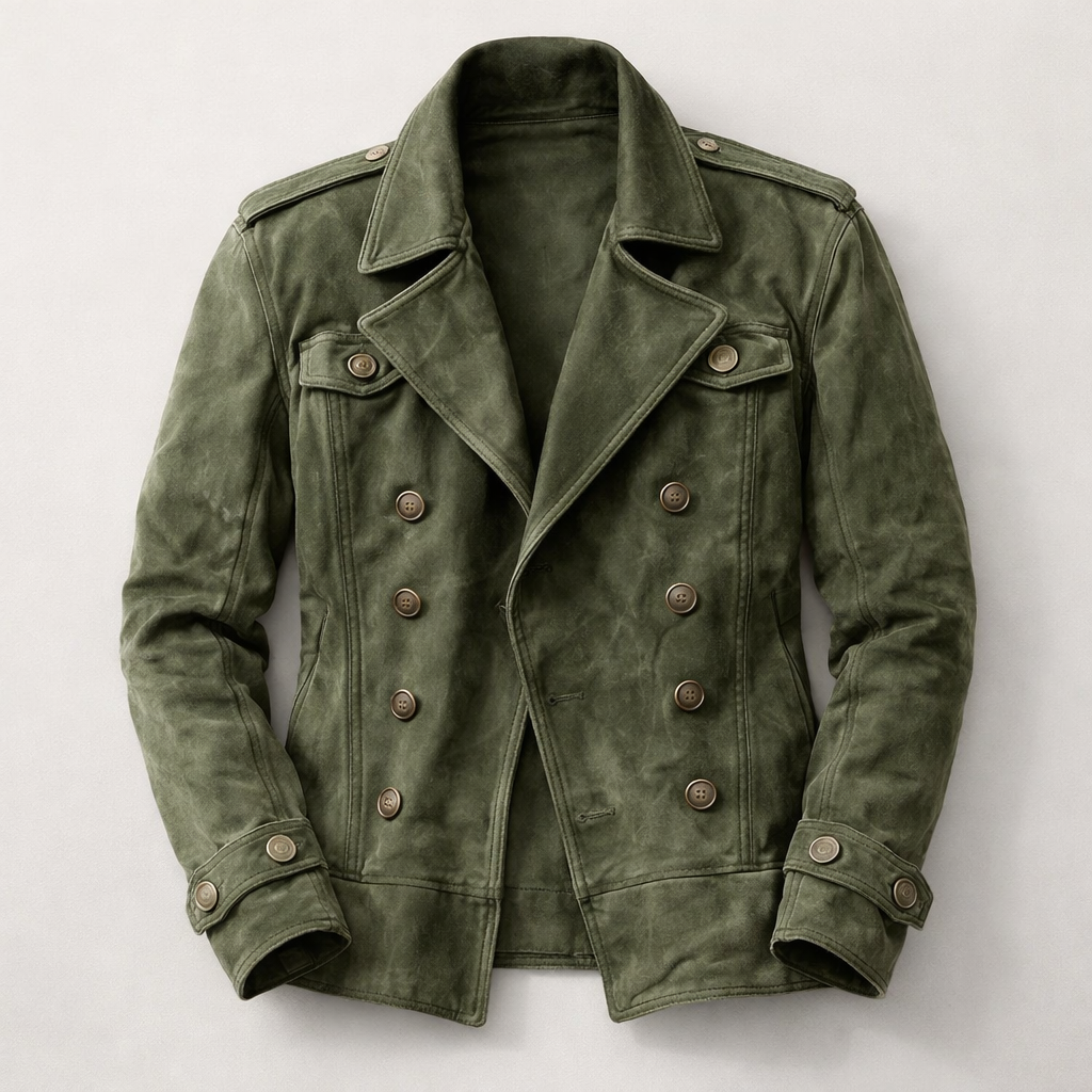 Roderick | Men's Suede Double-Breasted Lapel Jacket