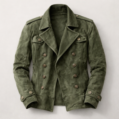 Roderick | Men's Suede Double-Breasted Lapel Jacket