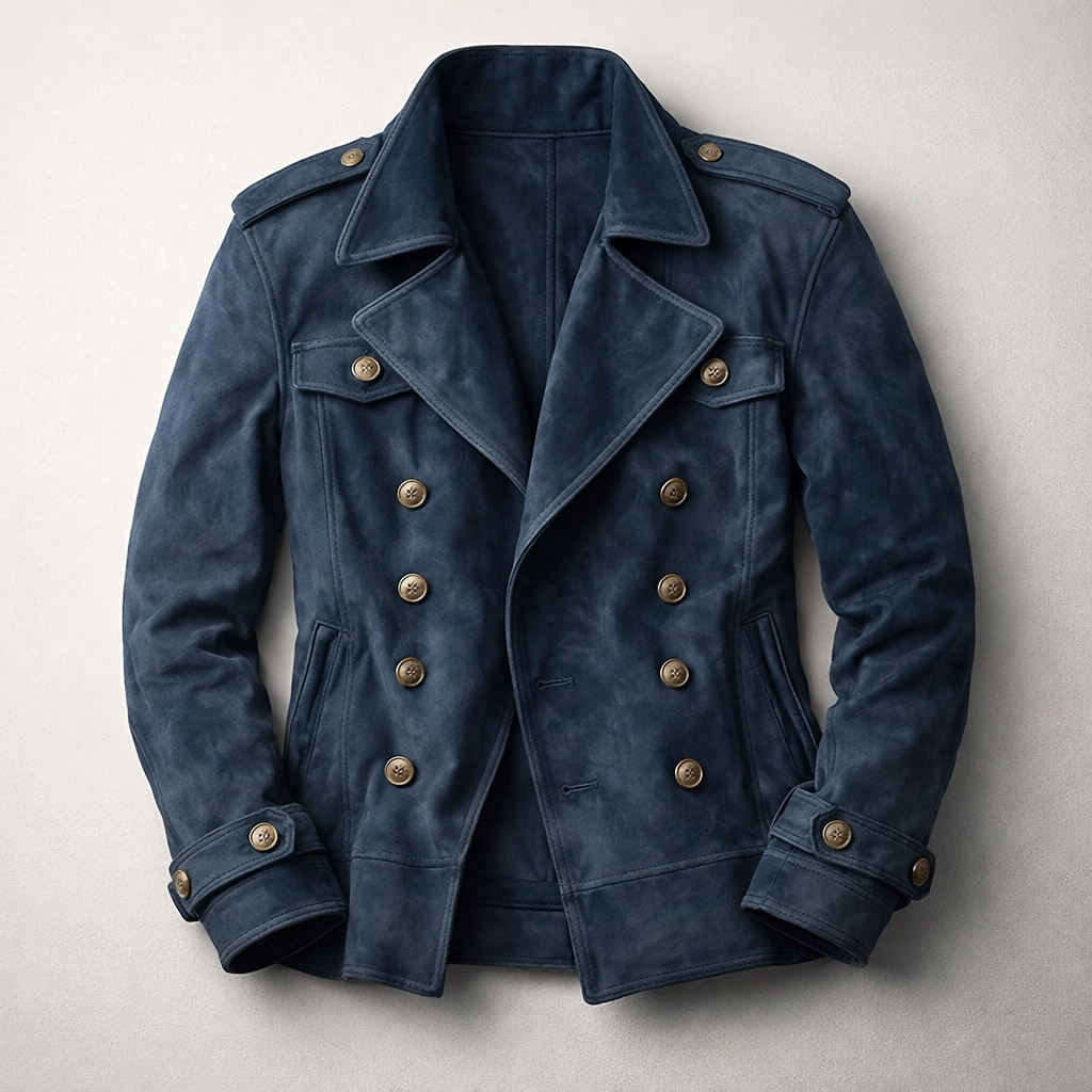 Roderick | Men's Suede Double-Breasted Lapel Jacket