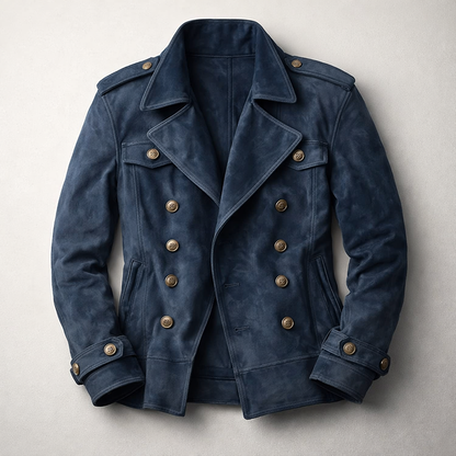 Roderick | Men's Suede Double-Breasted Lapel Jacket