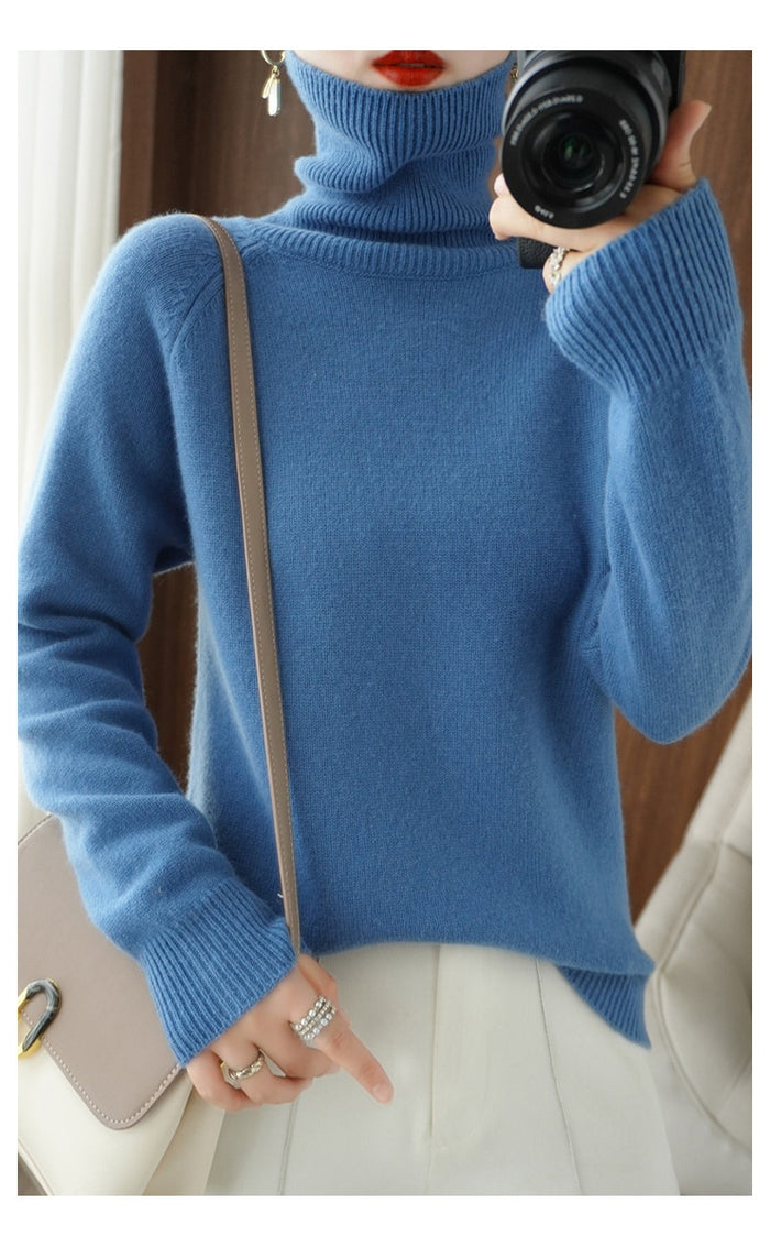 Marlowe | Women's Turtleneck Relaxed Fit Knit Sweater