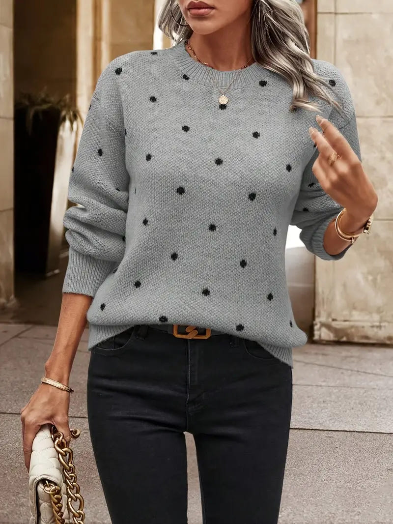 Maribeth | Women's Polka Dot Knitted Oversized Jumper