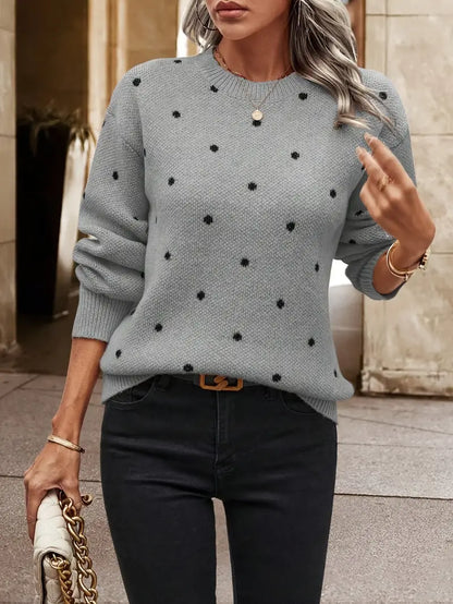 Maribeth | Women's Polka Dot Knitted Oversized Jumper